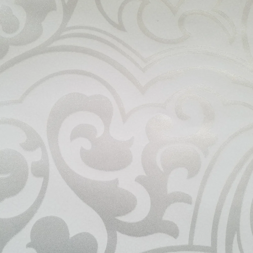 Wallpaper Her Divine Silver Glitter Swirls